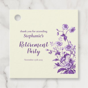 Women's Retirement Party Lavender Wildflower  Favour Tags