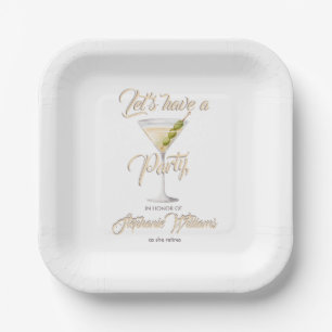 Women's Retirement Summer Cocktail Party Paper Plate