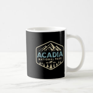 Womens Retro Acadia National Park Mountains Nature Coffee Mug
