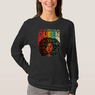 Womens Retro Awesome Juneteenth I'm A March Queen T-Shirt