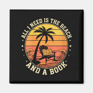 Womens Retro Beach Book Lover Vacation Need Is The Magnet