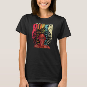 Womens Retro Birthday I'm A March Queen Black Hist T-Shirt