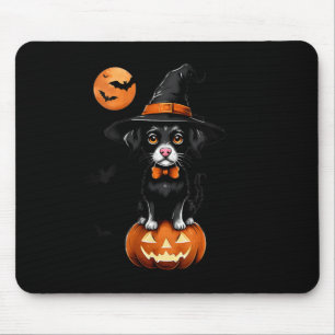 Womens Retro Black Dog Pumpkin Halloween Costume Mouse Mat
