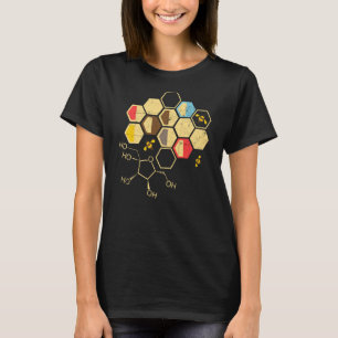 Womens Retro Chemical Formula Honeycomb Funny Desi T-Shirt