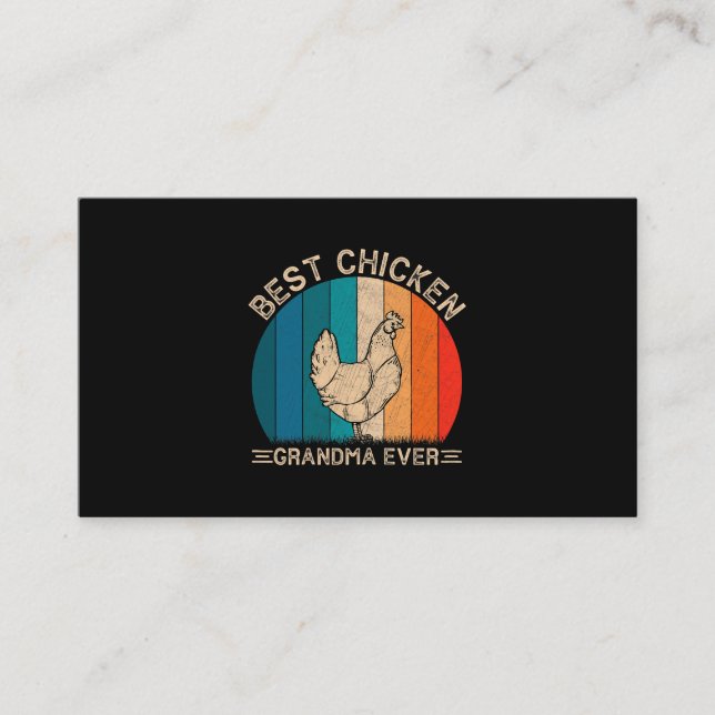 Womens Retro Chicken Design For Grandma Funny Moth Business Card (Front)