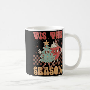 Womens Retro Christmas Tis The Season Christmas Tr Coffee Mug