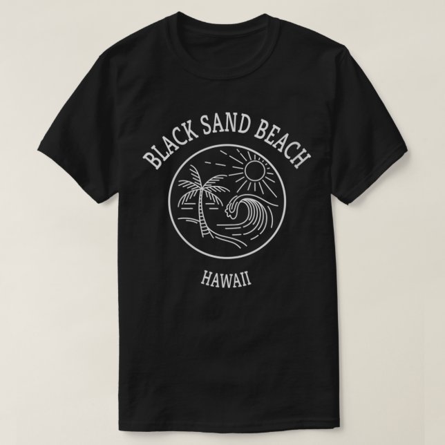 Womens Retro Cool Black Sand Beach Hawaii Scenic B T-Shirt (Design Front)