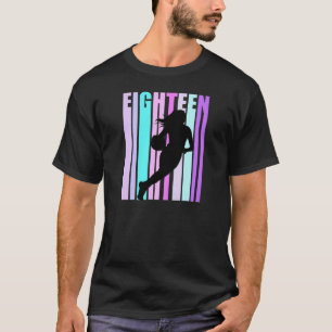 Womens Retro Girls 18Th Birthday Basketball Player T-Shirt