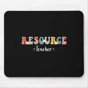 Womens Retro Groovy Resource Teacher Appreciation Mouse Mat