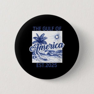 Womens Retro Gulf Of Usa America Est 2025 American 6 Cm Round Badge