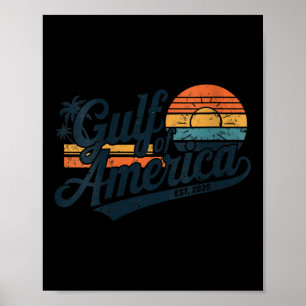 Womens Retro Gulf Of Usa America Est 2025 American Poster