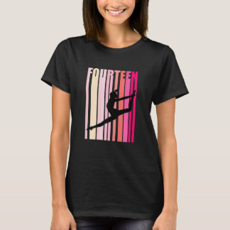 Womens Retro Gymnastics 14th 14 Fourteenth Birthda T-Shirt