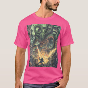 Womens Retro Japan Kaiju Punk Biomechanical Monste T-Shirt