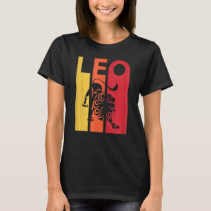Womens Retro Leo Zodiac Sign July August Birthday T-Shirt