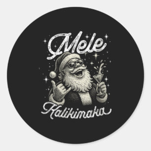 Womens Retro Mele Kalikimaka Hawaiian Christmas Ta Classic Round Sticker