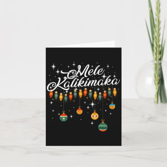 Womens Retro Mele Kalikimaka Hawaiian Family Chris Card (Front)