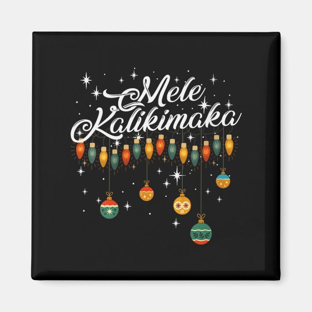 Womens Retro Mele Kalikimaka Hawaiian Family Chris Magnet (Front)