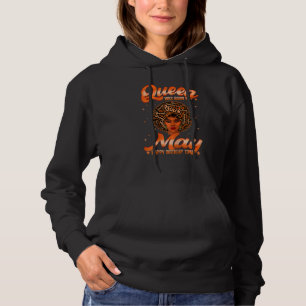Womens Retro Queen Was Born In May Birthday Cute G Hoodie