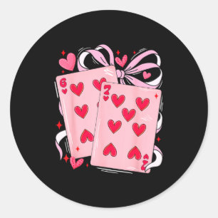 Womens Retro Six Seven 67 Meme Valentines Day Play Classic Round Sticker