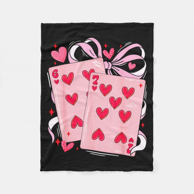 Womens Retro Six Seven 67 Meme Valentines Day Play Fleece Blanket (Front)