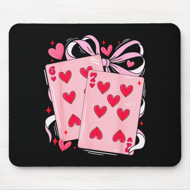 Womens Retro Six Seven 67 Meme Valentines Day Play Mouse Mat (Front)