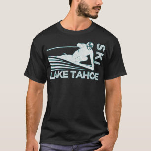 Womens Retro Ski Lake Tahoe Vintage Snow Ski VNec T-Shirt