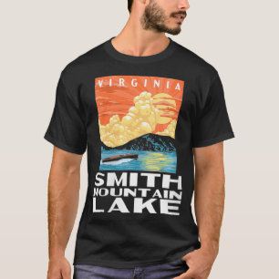 Womens Retro Smith Mountains Lake Virginia WPA Sty T-Shirt