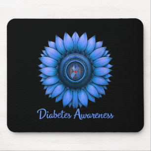 Womens Retro Sunflower Diabetes Awareness Month No Mouse Mat