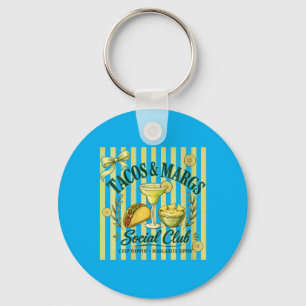 Womens Retro Tacos Margs Social Club Chip Dippin Key Ring