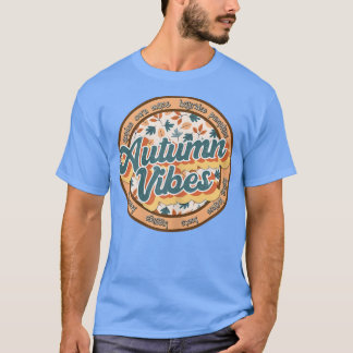 Womens Retro Vintage Autumn Vibes Fall Thanksgivin T-Shirt