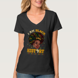 Womens Retro Vintage I Am Black History Pride Blac T-Shirt