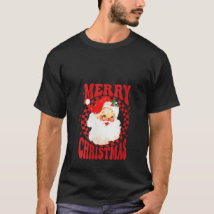 Womens Retro Vintage Santa Claus Merry Christmas H T-Shirt