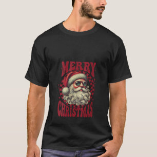 Womens Retro Vintage Santa Claus Merry Christmas H T-Shirt