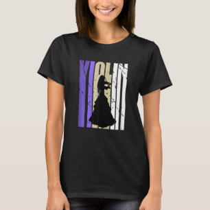 Women's Retro Violin Silhouette Teenage Granddaugh T-Shirt