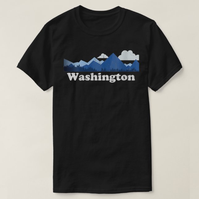 Womens Retro Washington Cascade Range Mount Rainie T-Shirt (Design Front)