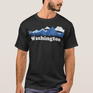 Womens Retro Washington Cascade Range Mount Rainie T-Shirt