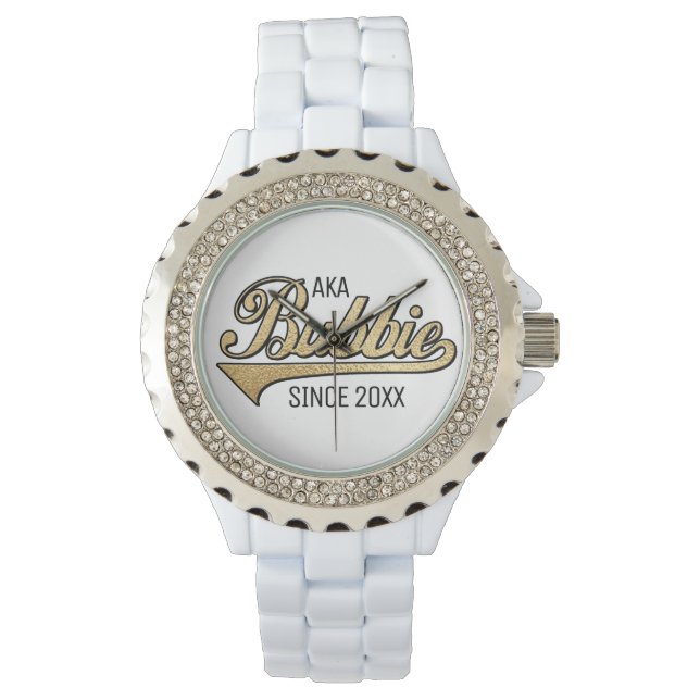 Women's Rhinestone Enamel Watch Grandmom/Bubbie (Front)