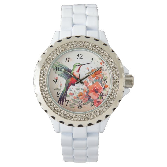 Women's Rhinestone Hummingbird  Watch (Front)