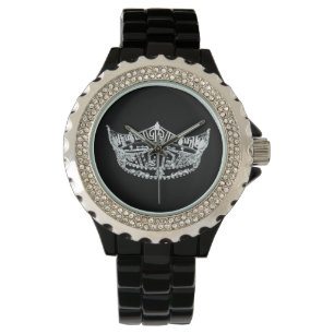 Womens Rhinestone Pageant Crown Watch