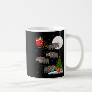 Womens Rhino Santa Sleigh Flying Funny Magical Chr Coffee Mug