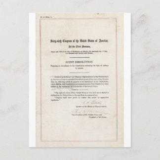 Women's Right to Vote- 19th Amendment Postcard