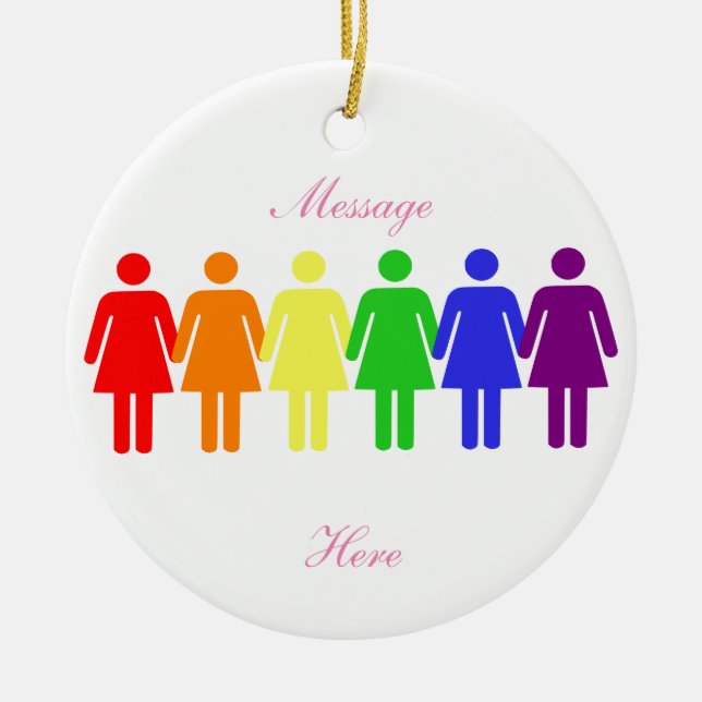 women's rights 2017 LGBTQIA Ceramic Tree Decoration (Front)
