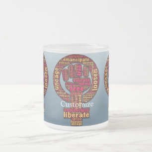 women's rights 2017 raised fist frosted glass coffee mug