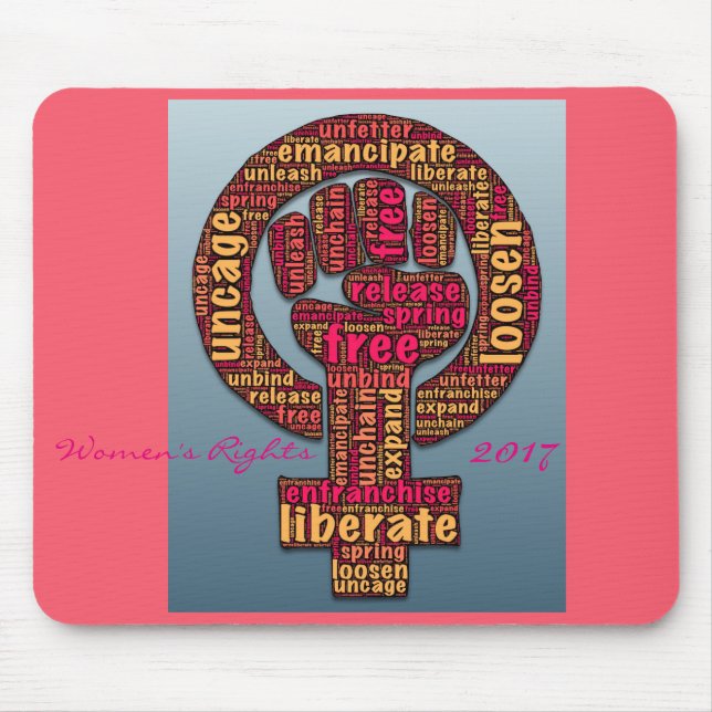 women's rights 2017 raised fist mouse mat (Front)