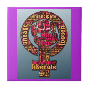 women's rights 2017 raised fist Thunder_Cove Tile