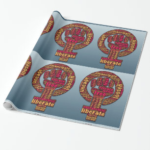 women's rights 2017 raised fist Thunder_Cove Wrapping Paper