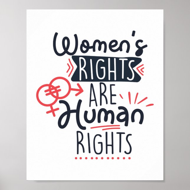 Womens Rights Are Human Right Feminist Empowerment Poster (Front)