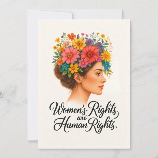Women's Rights are Human Rights Floral Empowerment Invitation (Front)