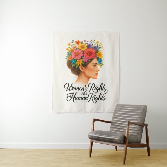 Women's Rights are Human Rights Floral Empowerment Tapestry (In Situ)