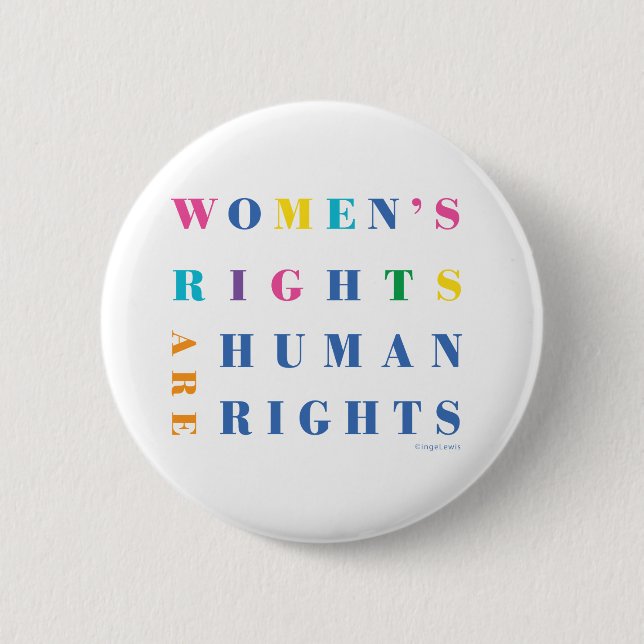 Women's Rights are Human Rights Graphic Button (Front)